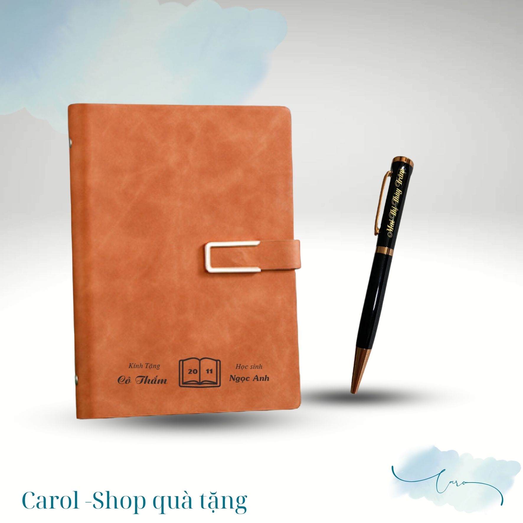 AVH08 Bộ quà tặng sổ tay bìa da PU kèm bút ký cao cấp làm quà tặng - Ảnh 8