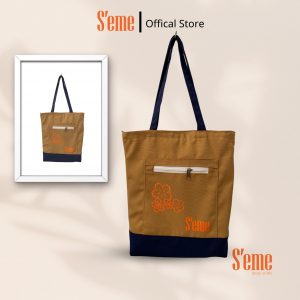 AV02N túi tote thời trang thương hiệu S'eme form rộng họa tiết hoa anh đào,
