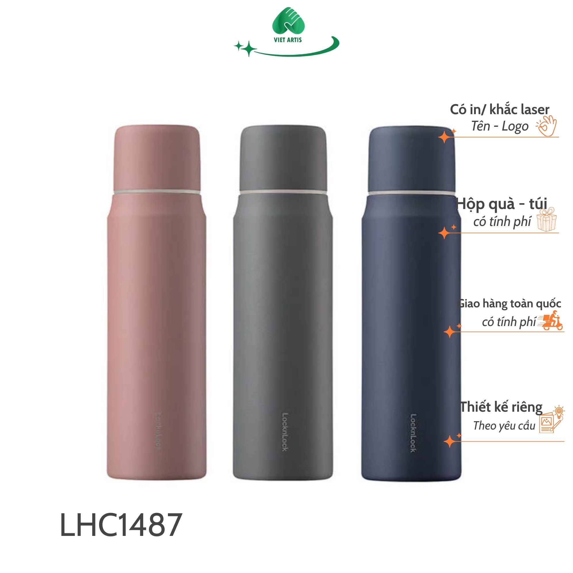 LHC1487GRY - Bình giữ nhiệt LocknLock Maman Cup Vacuum Bottle 505ml