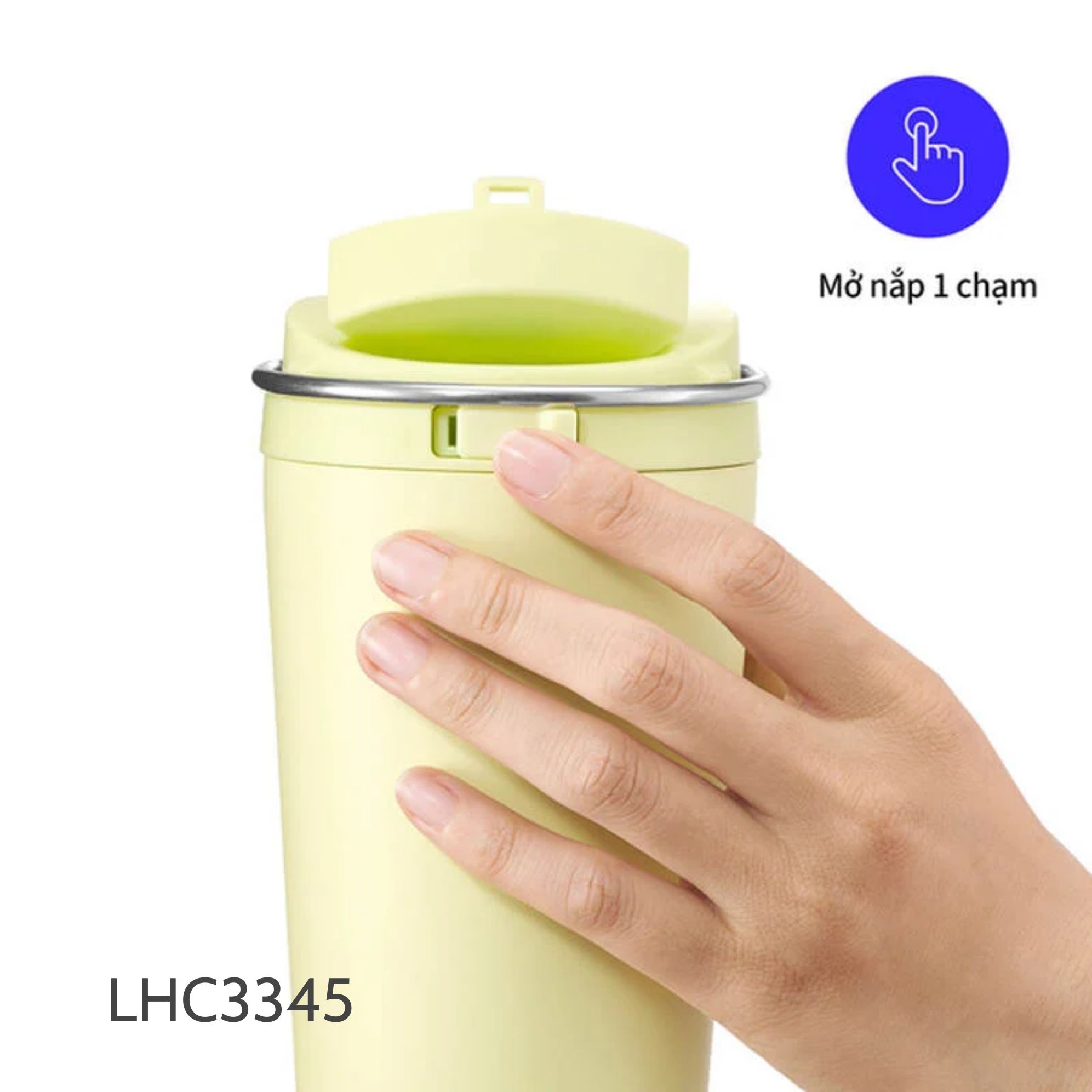 LHC3345BLU - Bình giữ nhiệt LocknLock Bucket One Touch Tumbler 550ml - Ảnh 4