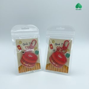 Móc khóa mica giá rẻ in logo thương hiệu
