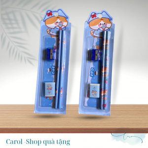 Bộ quà bút chì, gôm tẩy và thước