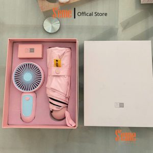 S'eme	S07	Bộ quà tặng dù - quạt - màu hồng