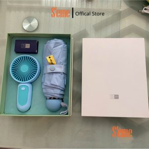 AV-0051 AV-0052 Set Quà Tặng Dù Gấp Gọn Chống tia UV và Quạt USB Mini Cầm Tay