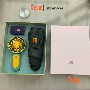 S'eme	S09	Bộ quà tặng dù - quạt - màu xanh lá