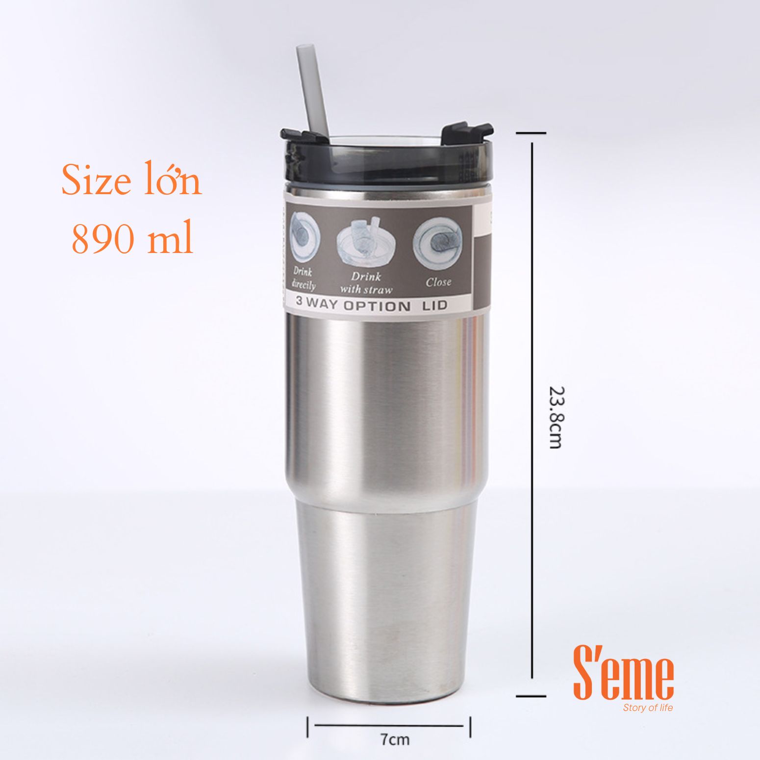 Bình giữ nhiệt S'eme AVL2401 phong cách thể thao 890 ml - Ảnh 7