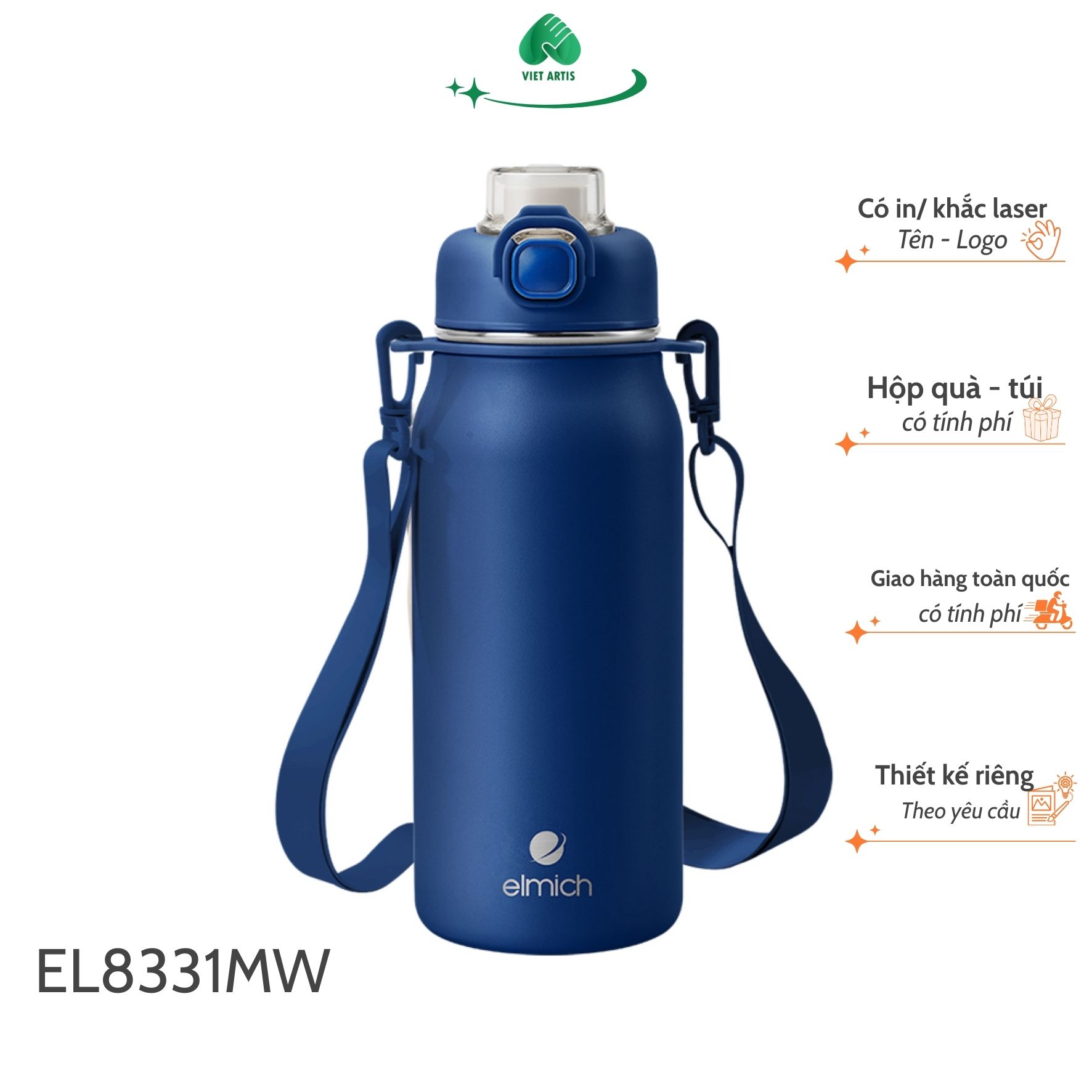 Bình giữ nhiệt inox 316 Elmich EL8331NB dung tích 1L