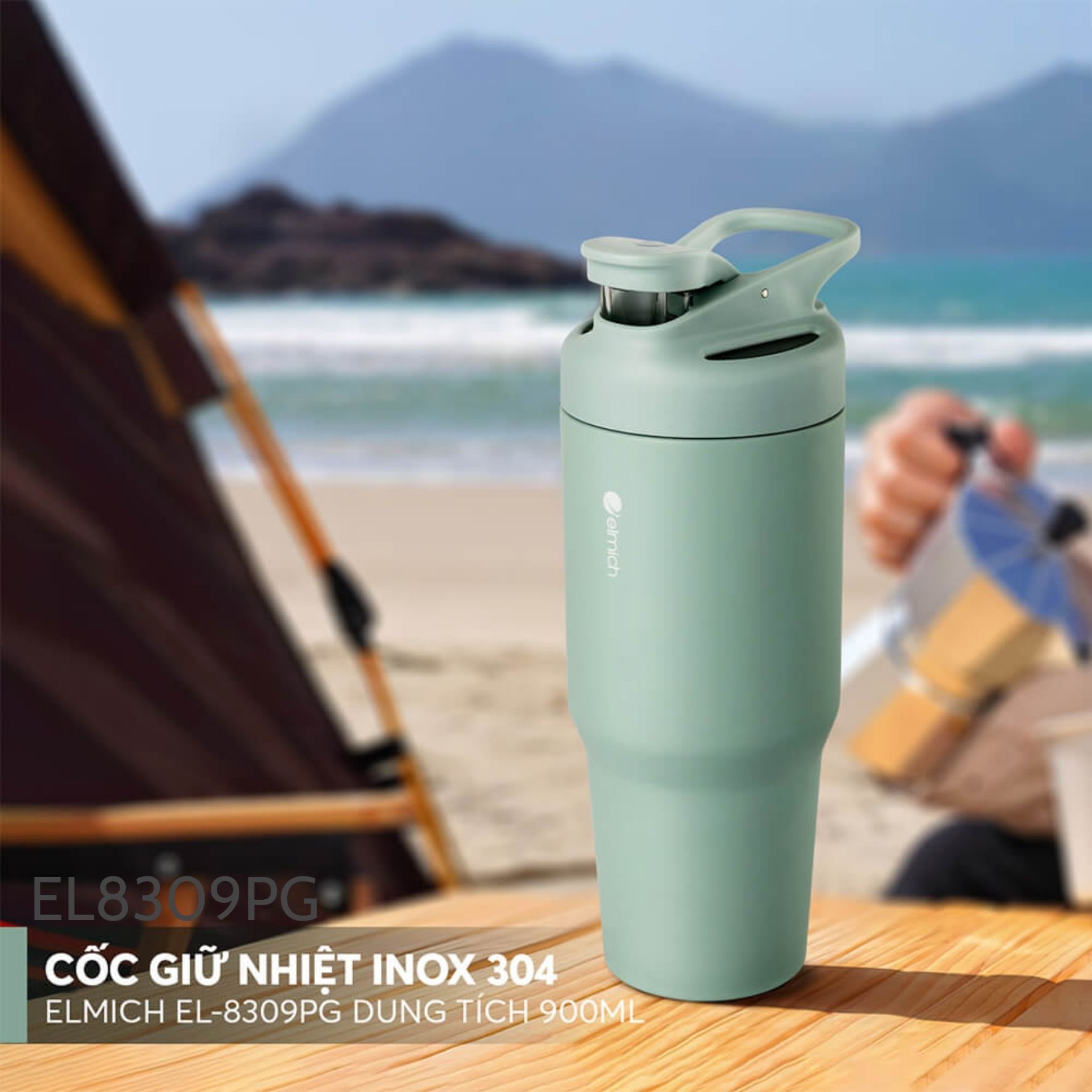 Cốc giữ nhiệt inox 304 Elmich EL8309PG dung tích 900ml - Ảnh 5
