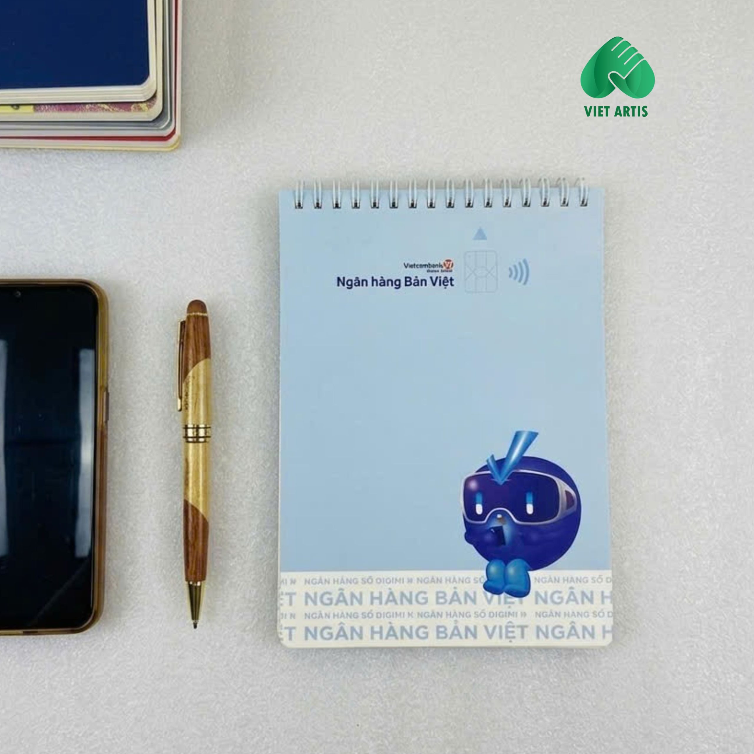 Sổ tay lò xo in logo doanh nghiệp Mẫu 2