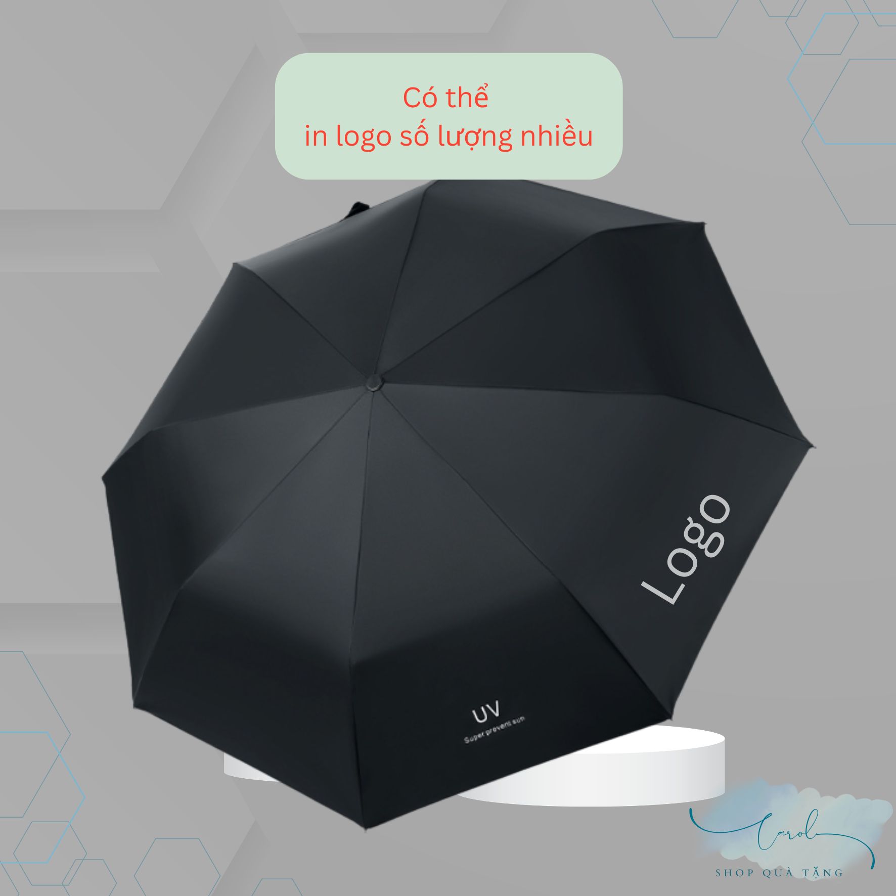 AV-0049 Dù gấp 3 tự động màu đen 8 múi hiệu S'eme - Ảnh 2