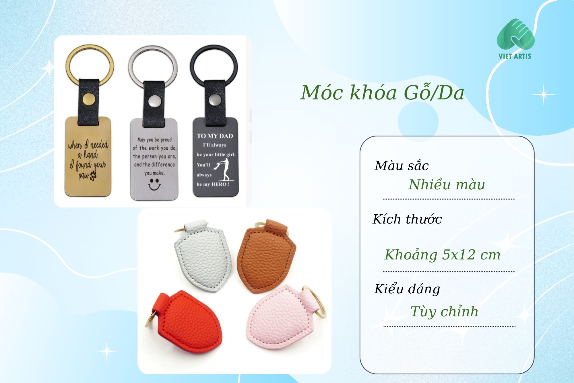 Móc khóa gỗ nhiều loại