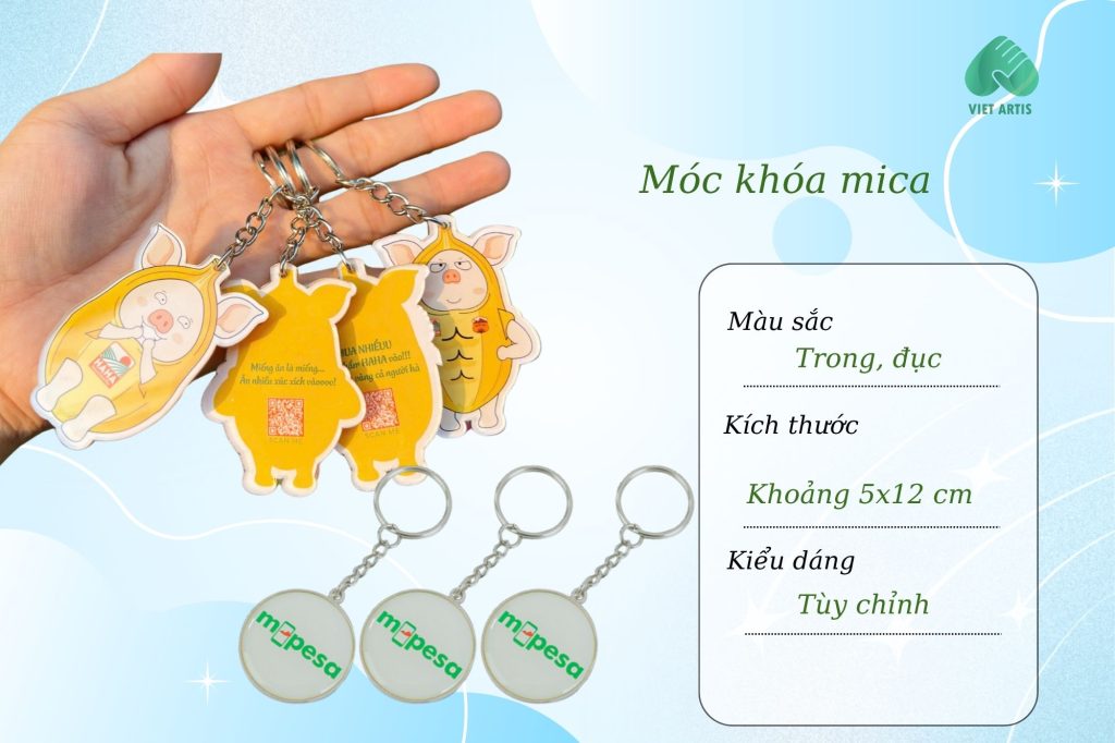 Móc khóa mica nhiều loại