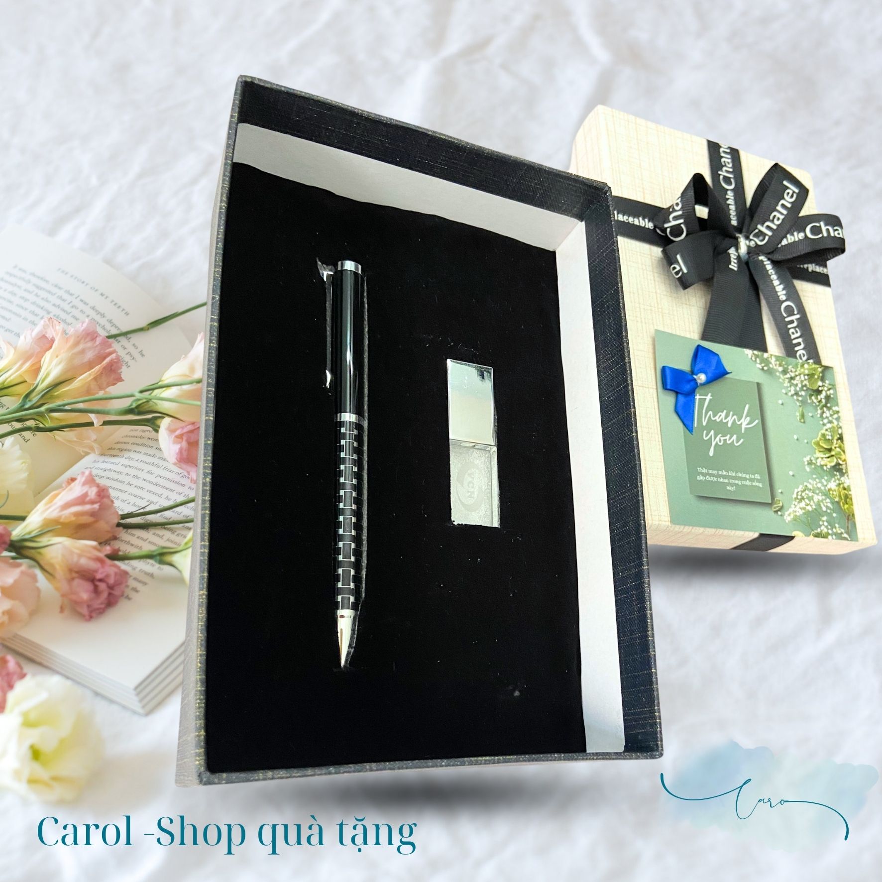 Bộ quà tặng bút ký cao cấp và USB, bộ quà tặng bạn trai, quà sinh nhật, quà tặng xếp và đồng nghiệp nam. - Ảnh 2