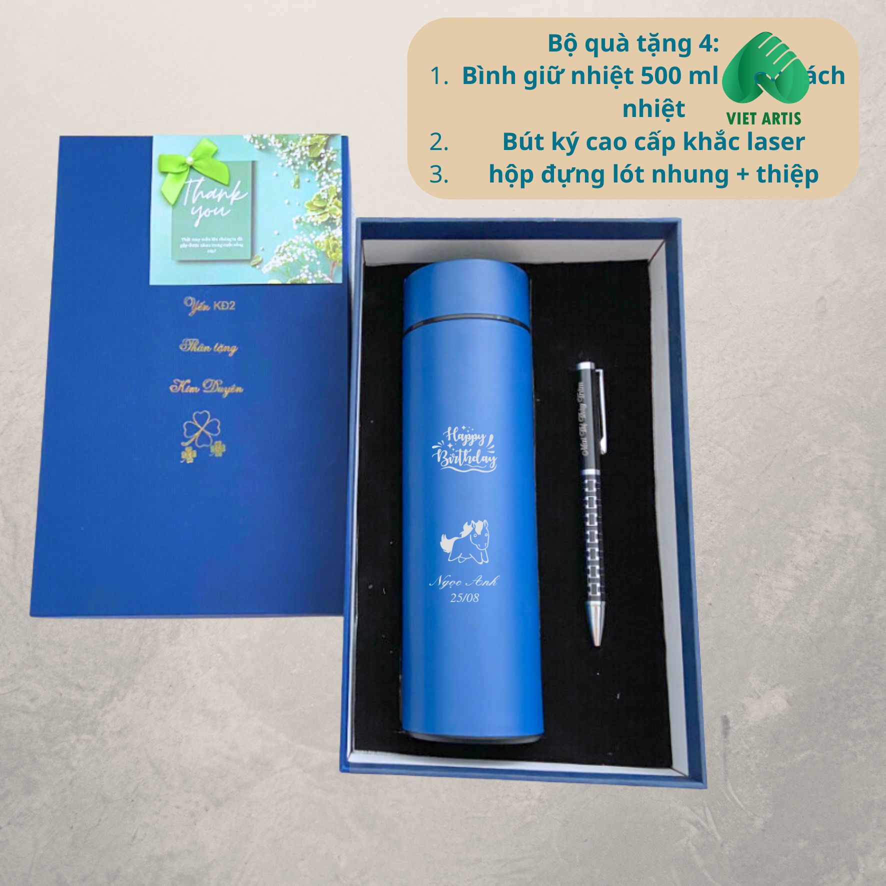 Bộ quà tặng Bút ký và bình giữ nhiệt in logo. - Ảnh 4