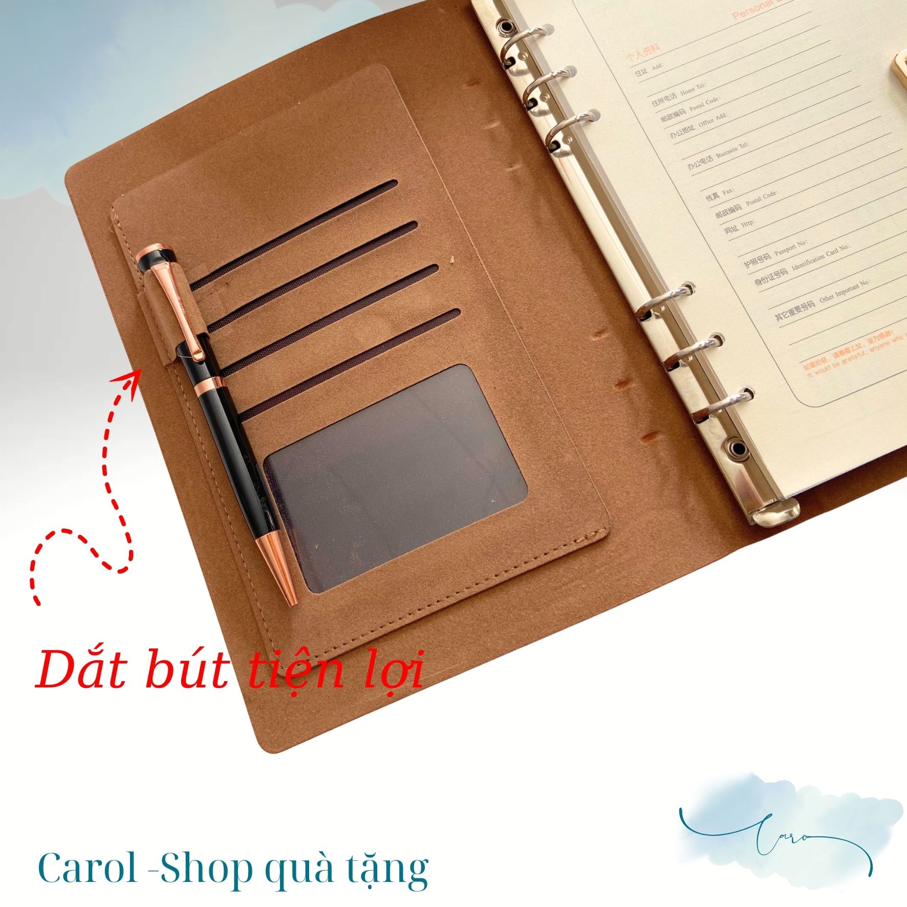 AVH08 Bộ quà tặng sổ tay bìa da PU kèm bút ký cao cấp làm quà tặng - Ảnh 6