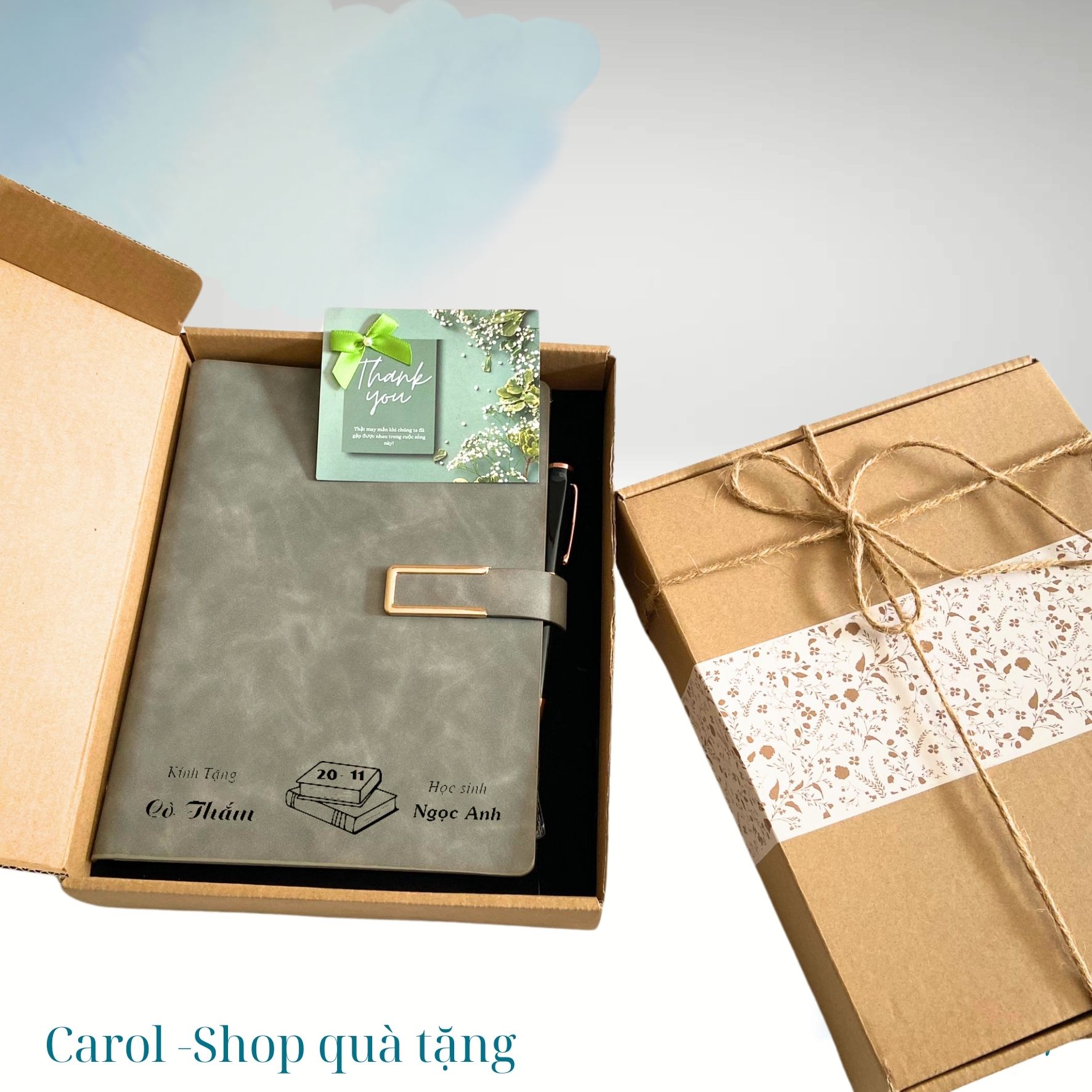 AVH08 Bộ quà tặng sổ tay bìa da PU kèm bút ký cao cấp làm quà tặng - Ảnh 3