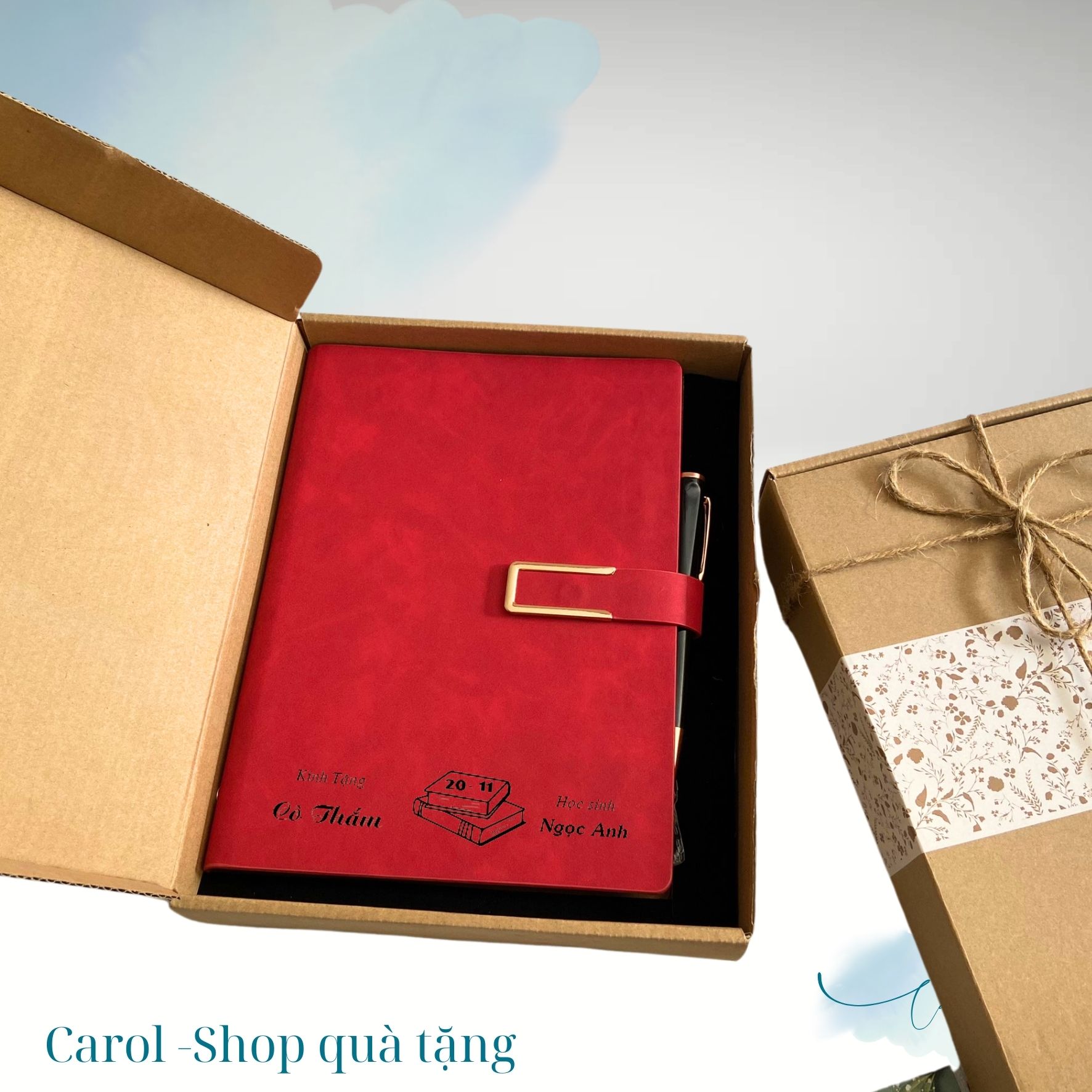 AVH08 Bộ quà tặng sổ tay bìa da PU kèm bút ký cao cấp làm quà tặng - Ảnh 4