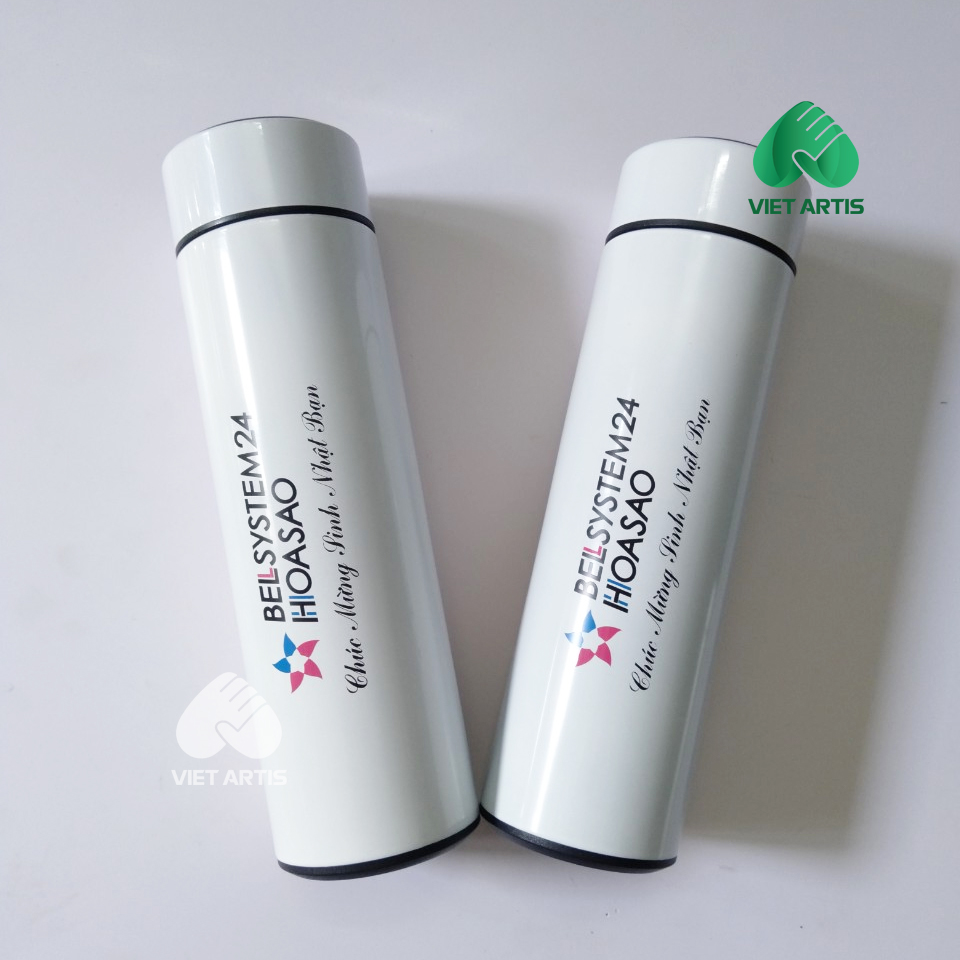 Bình nước giữ nhiệt hiển thị nhiệt độ , in logo Hoa Sao - Ảnh 3