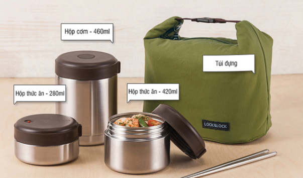 Bộ 3 Hộp Cơm Lock&Lock Mushroom Hot Tank Lunch Box - LHC8025SLV - Ảnh 4