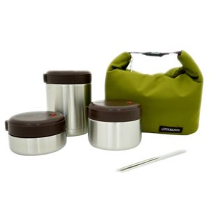 Bộ 3 Hộp Cơm Lock&Lock Mushroom Hot Tank Lunch Box - LHC8025SLV
