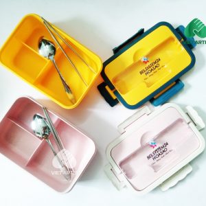 AV-0023 AV-0048 Bộ hộp cơm kèm muỗng đũa và túi đựng quà tặng sinh nhật