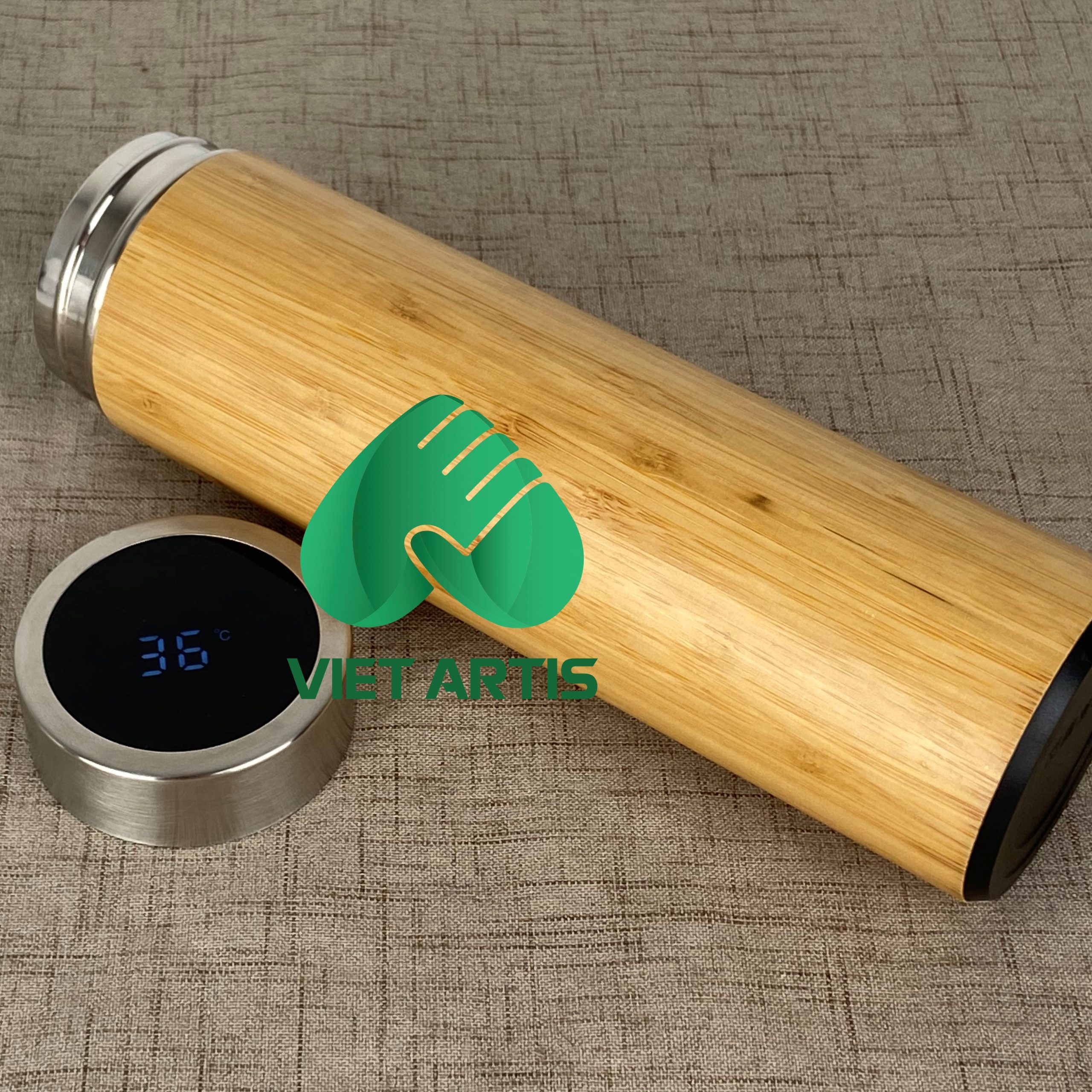 Bình Giữ Nhiệt Thân Vỏ Tre Mẫu BVA001 - Ảnh 7