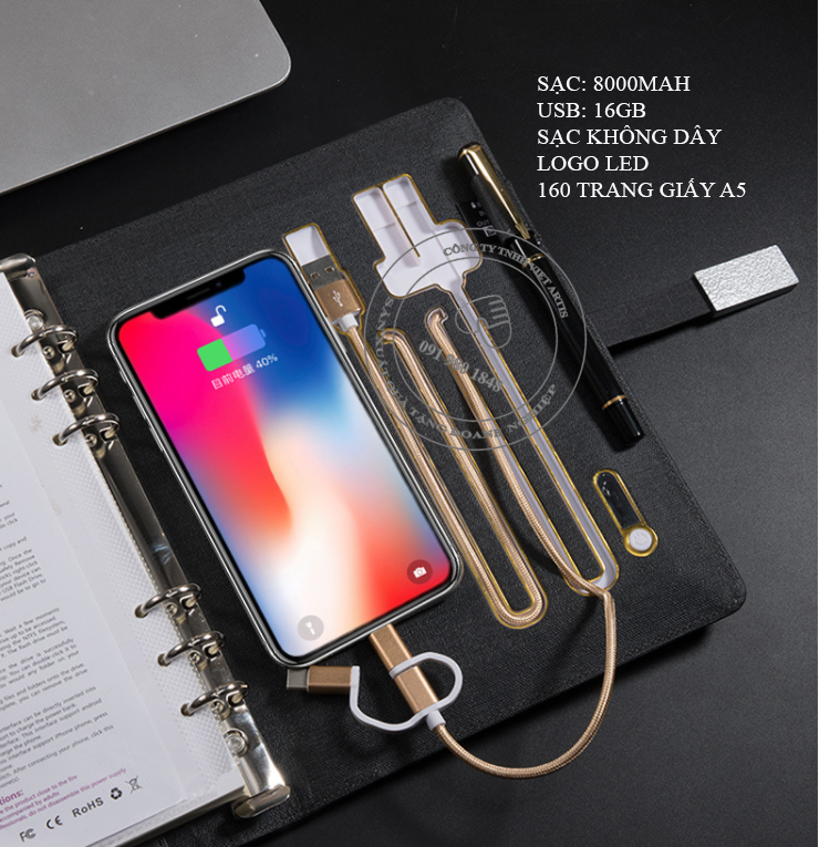 Sổ sạc Đa Năng Có Có Vị Trí Logo Led Theo Yêu Cầu. - Ảnh 6