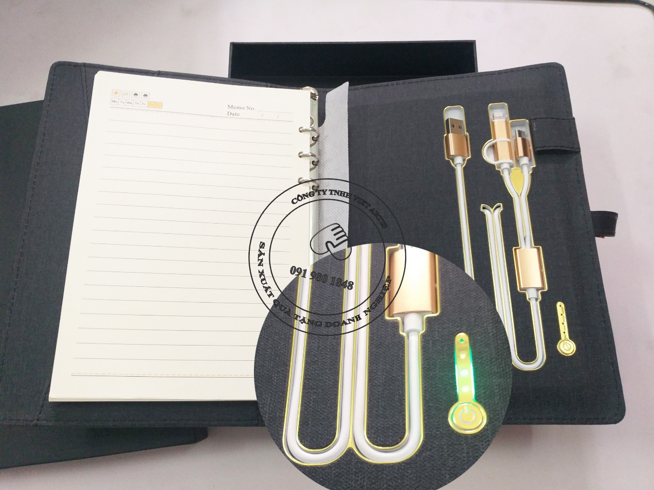 Sổ sạc Đa Năng Có Có Vị Trí Logo Led Theo Yêu Cầu. - Ảnh 4