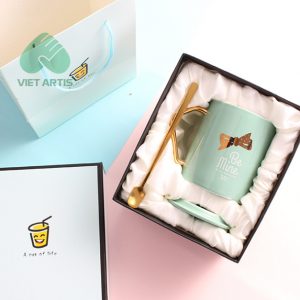 Set Quà Tặng Theo yêu cầu Muỗng Sứ và Ly Sứ