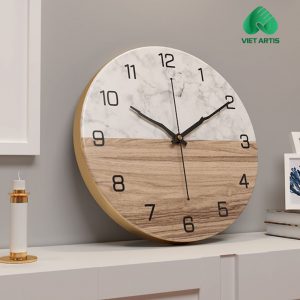 AV-0035 AV-0036 AV-0037 Đồng Hồ Thép Mạ Vàng Mặt Đá Cẩm Thạch Giả Gỗ