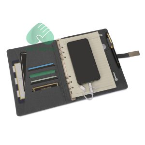Sổ sạc đa năng bìa da kèm sặc dự phòng, usb.