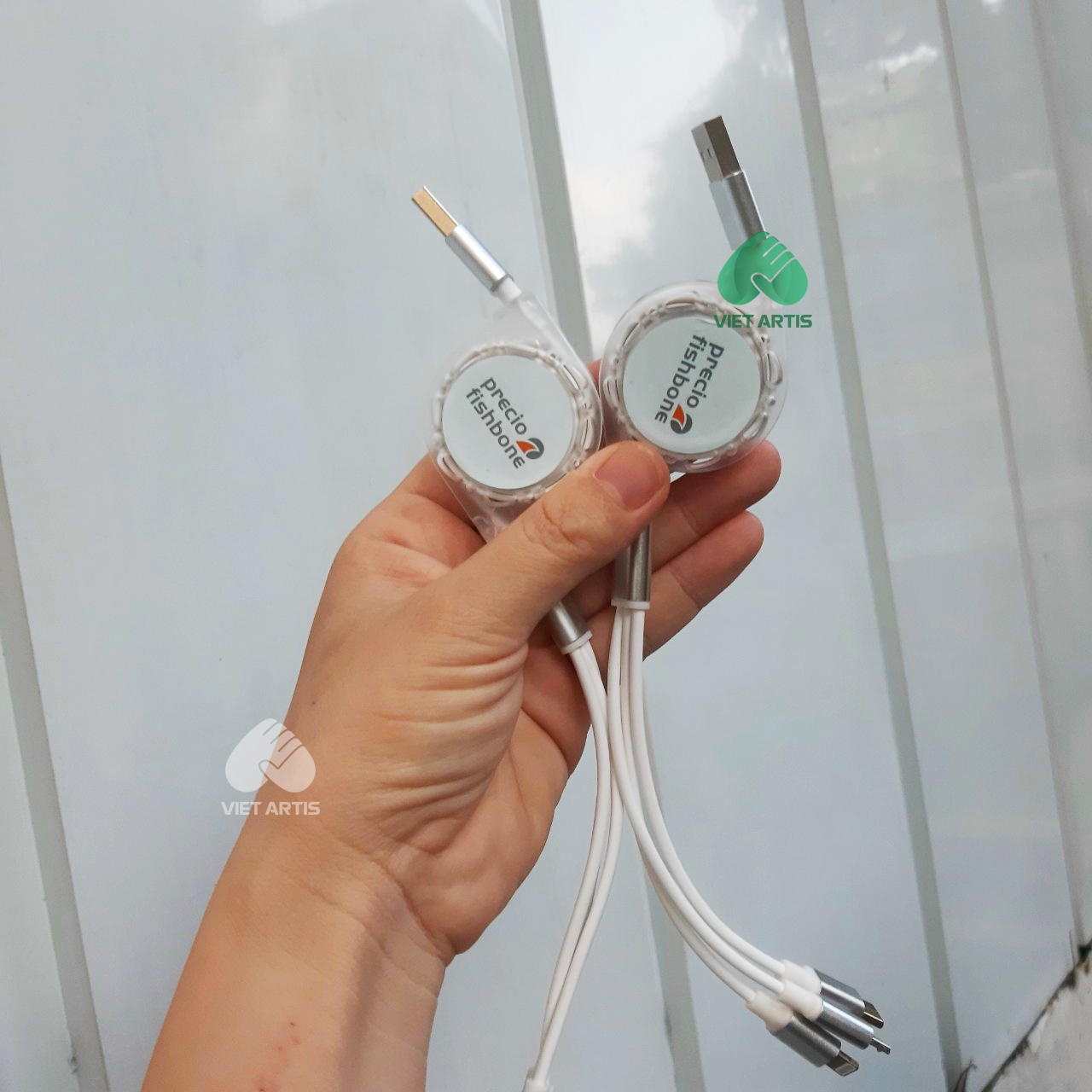 Cáp sạc 3 đầu in logo Precio - Ảnh 4