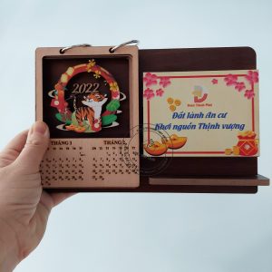 Lịch gỗ in logo theo yêu cầu
